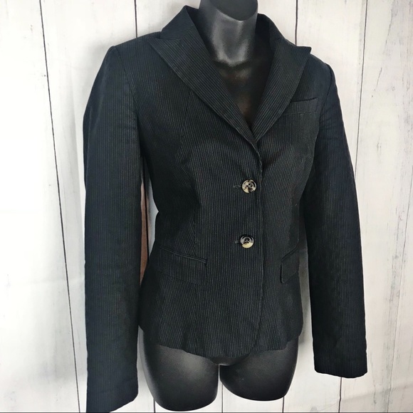 OuiSet Pinstripe Black Womens Blazer Jacket Small - Picture 8 of 8